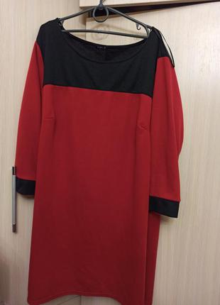 Платье 👗 туника колор блок батал размер 6-7 xl1 фото