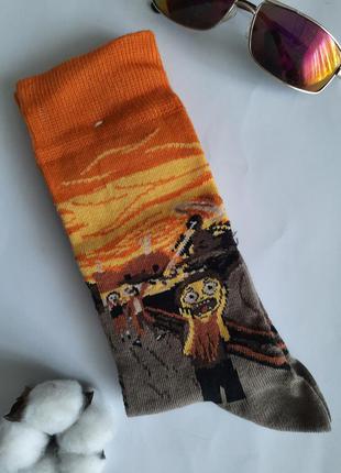 Шкарпетки чоловічі високі кольорові з принтом набір з 3 пар в подарунковій упаковці туреччина3 фото