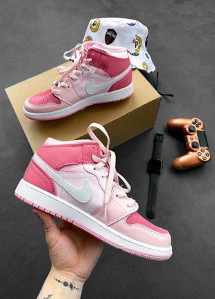 🌺😍nike air jordan 1 retro high pink rose🌹🌺🌹женские демисезонные кроссовки найк джордан 1