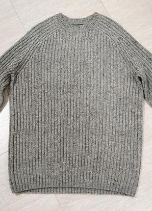 Теплий вовняний фактурний светр.сірий зимовий светр.asos.2 фото
