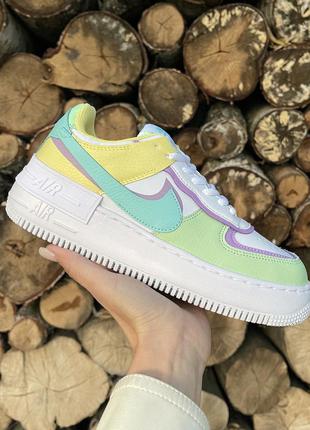 Женские кроссовки nike air force 1 shadow кожаные разноцветные