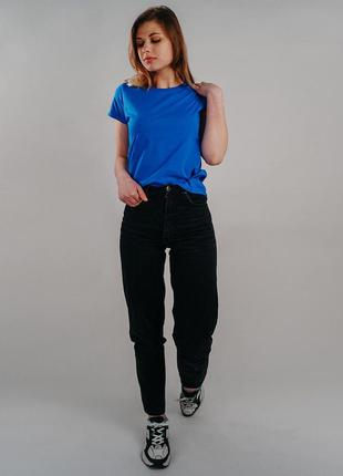 Базова яскраво-синя жіноча футболка 100% бавовна (25 кольорів)