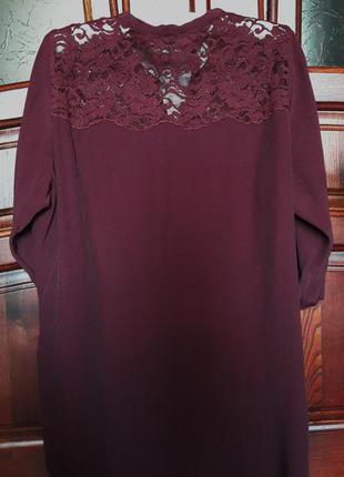 Роскошная  блуза с удлиненной спинкой "бордо". 100%вискоза4 фото