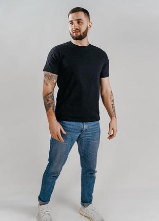 Базова чорна чоловіча футболка 100% бавовна (+25 кольорів)5 фото