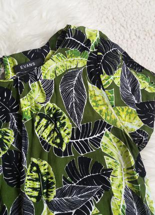 Вискозная блуза принт листья большой размер6 фото