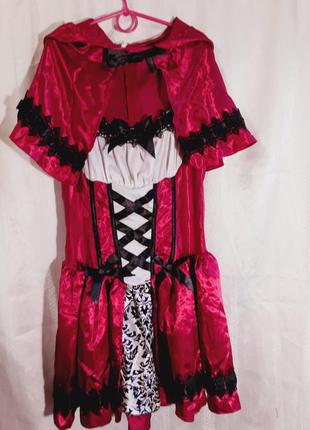 Новий карнавальний,маскарадний,еротичний,рольової костюм,плаття і накидка вампірши, червоної шапочки.