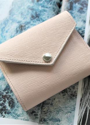 Женский кожаный кошелек "crema" бежевый