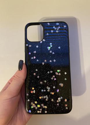 Силиконовый чехол блестящий на iphone 11 pro max