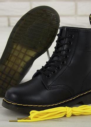 Мужские высокие кожаные ботинки с мехом dr.martens