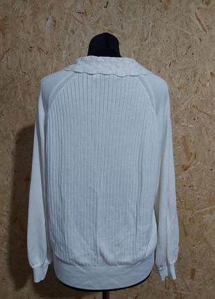 Трендовый свитерок в рубчик с актуальным вязаным воротником шерсть, вискоза8 фото