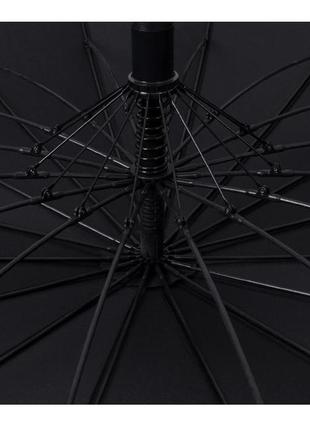 Зонт трость полуавтомат с деревянной ручкой origin d4 мужской женский черный