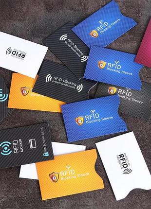 Візитниця rfid чохол для кредитних банківських карток joodi 5шт orange із захистом від сканування. візитниця чохол2 фото
