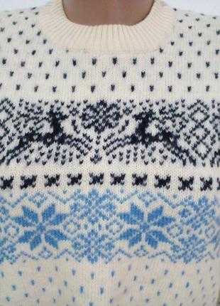 Шерстяной винтажный свитер в скандинавский принт свитер  geiger2 фото