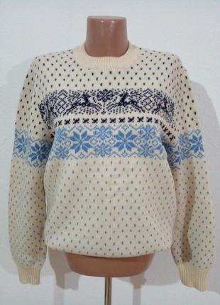 Шерстяной винтажный свитер в скандинавский принт свитер  geiger4 фото