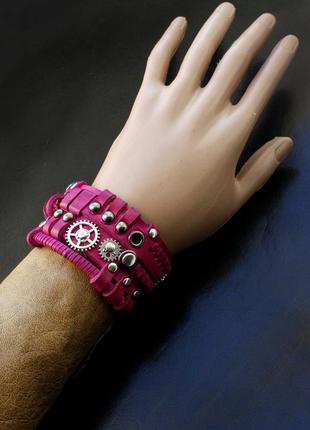 Кожаный браслет стимпанк