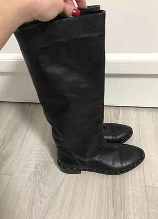 Кожаные сапоги. жоккейские.