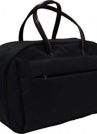 Тканинна сумка-саквояж дорожня 34 л. чорного кольору з плечовим ременем