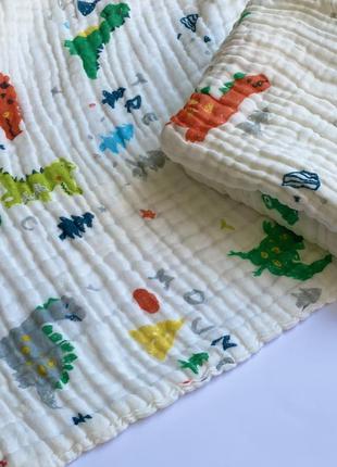 Муслиновый плед  6 слоёв дино