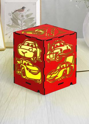 Тачки ліхтар машинки нічник для хлопчика матеріал дерево настільне світло rgb led нічники для дитячих кімнат