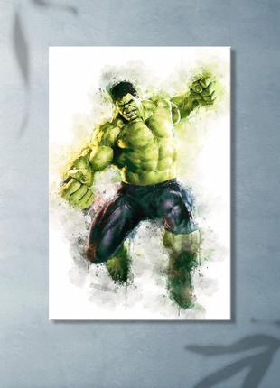 Халк супер герой картина на холсте картина-постер мстители месники зеленый человек марвел декор в комнату1 фото