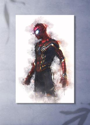 Человек паук картина на холсте декор на стену марвел мстители спайдермен spiderman подарок парню постер1 фото