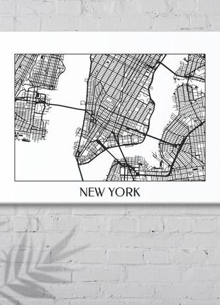 Нью йорк карта нью-йорк плакат картина міста картина мосто new york ny дриль на полотні декор стін холст карта