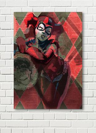 Плакат харлі квін картина harley quinn постер харлі квін постер самогубець герої друк уф на полотні