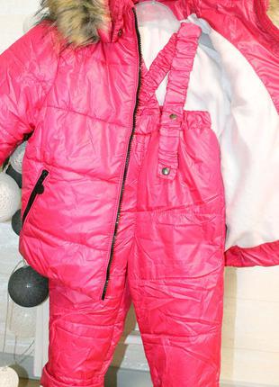 Дитячий зимовий костюм куртка для дівчинки "модниця"2 фото
