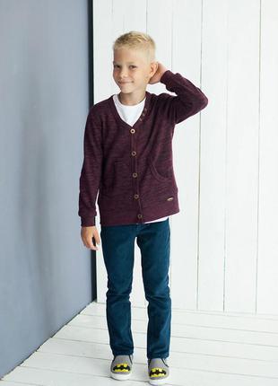 Модна дитяча трикотажна кофта для хлопчика на кнопках1 фото