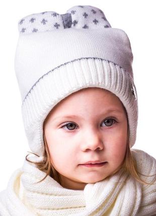 Детская зимняя шапка на флисе для девочки2 фото