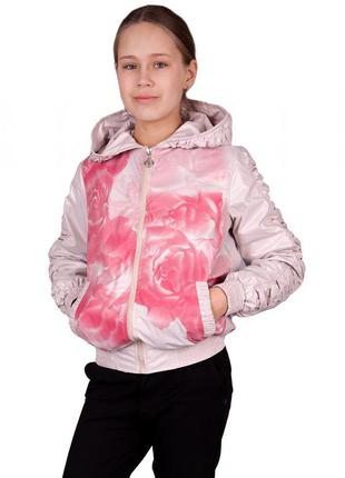 Куртка вітровка на дівчинку підліткова "рози"