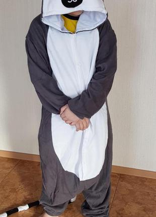 Пижама слип кигуруми костюм лемур2 фото
