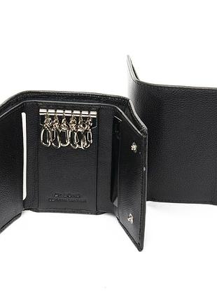 Чорний гаманець-ключниця з натуральної шкіри dr. bond m62 фото