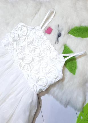 Белое платье ф.нм в объемных цветах с болеро3 фото