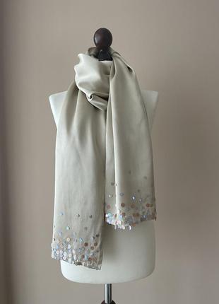 Шелковый натуральный шарф платок палантин  натуральный шёлк
