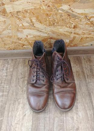 Мужские коричневые ботинки, кожа, 41 р