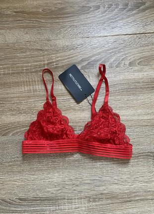 Бра, ліф червоний ажурний prettylittlething, plt