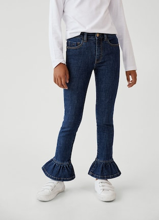 Хлопковые джинсы с воланами