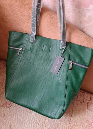 Шикарна зелена сумка-шоппер1 фото