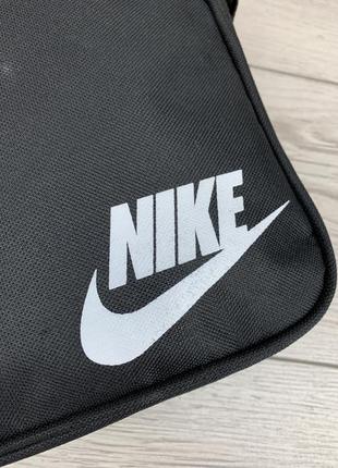 Мужская барсетка nike, черная сумка найк через плечо, чоловічий месенджер текстиль5 фото