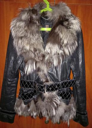Кожаная куртка и чернобурка1 фото