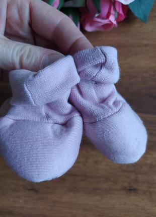 Трикотажные пинеточки ,носочки mothercare на 1-3 месяца.3 фото