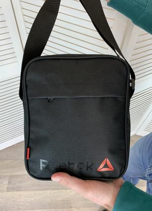 Мужская барсетка reebok из ткани брендовая фирменная сумка через плечо качественная и удобная2 фото