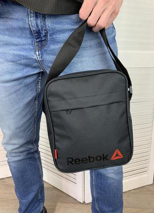Мужская барсетка reebok из ткани брендовая фирменная сумка через плечо качественная и удобная6 фото