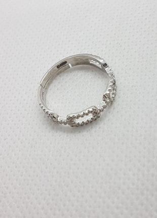 Кольцо серебряное с кубическим  цирконием3 фото