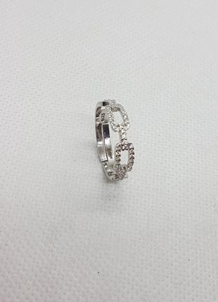 Кольцо серебряное с кубическим  цирконием4 фото