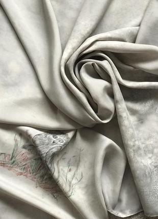 Большой шёлковый платок ручной работы