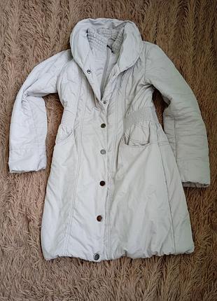 Sixth sense ca куртка курточка без капюшона брендова брендовая фирменная фірмова біла белая зимняя зимова удлиненная удлинённая подовжена