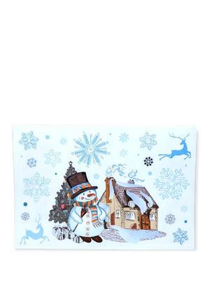 Новорічні наклейки на вікно (4 шт.), 42ч30 см melinera новорічна блакитна2 фото