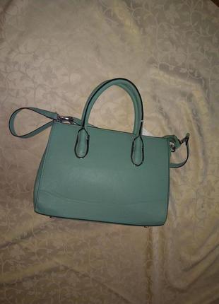 Женская новая средняя сумочка мятного цвета,фирма hm3 фото